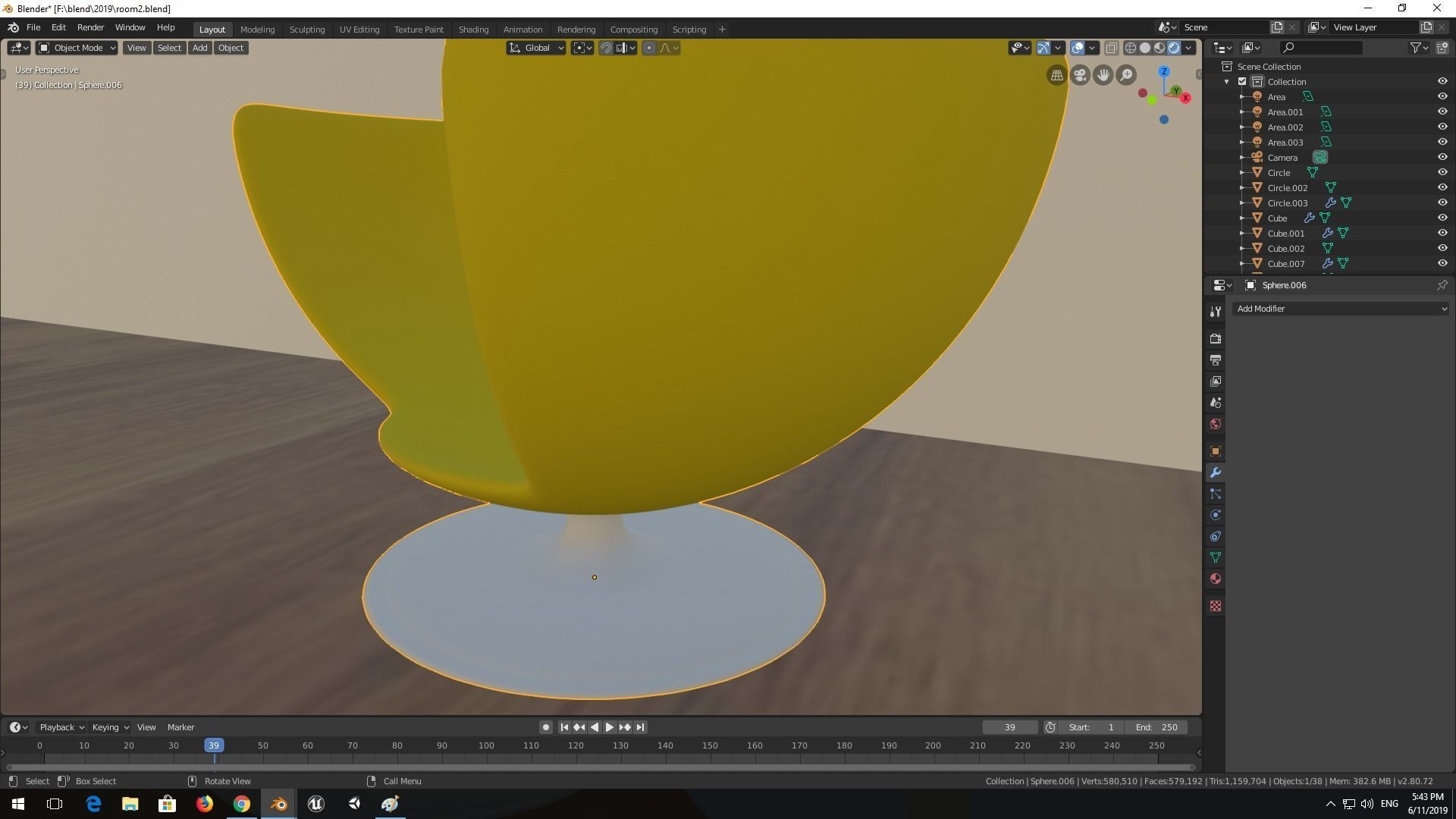 chair on table 3D model_3