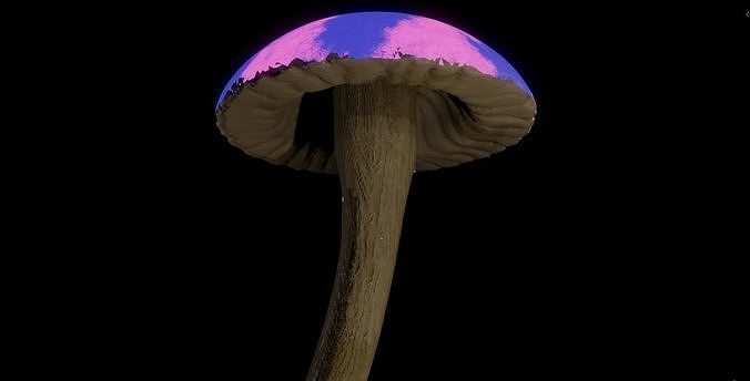 Glowing Fantasy Mushroom Stylized Poison Fungus