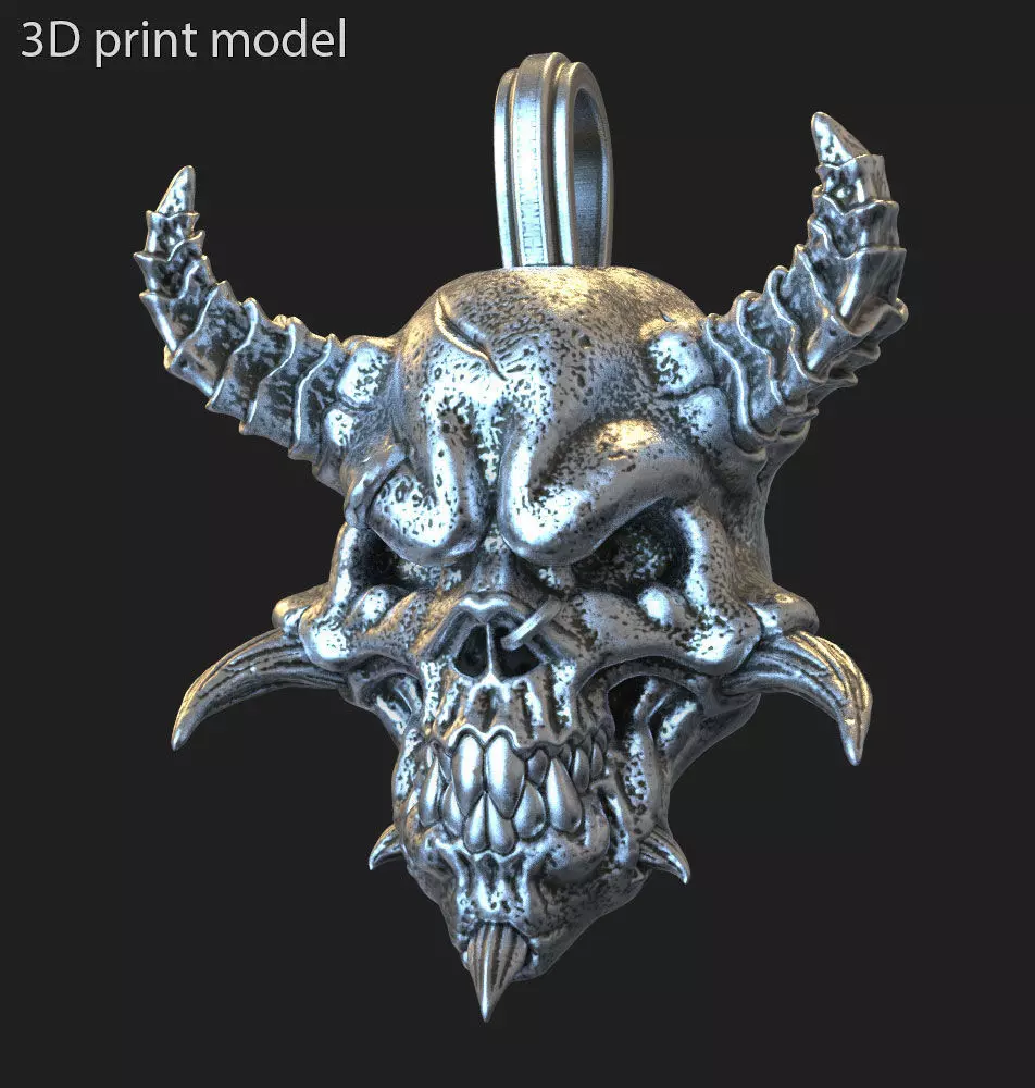 Demon pendant jewelry skull vol1 3D print model