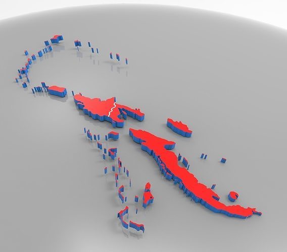 globe bahamas map 3D model