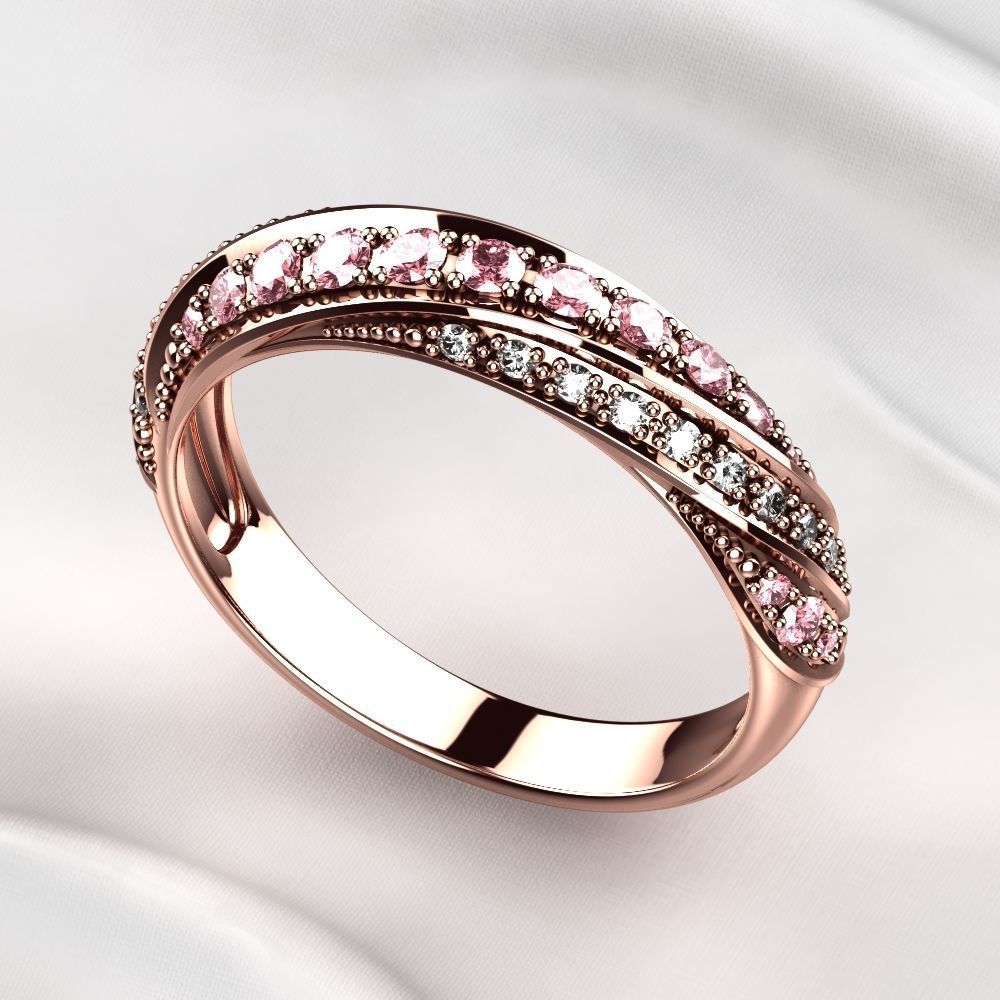 Gem Lines Gold Ring 3D print model_5