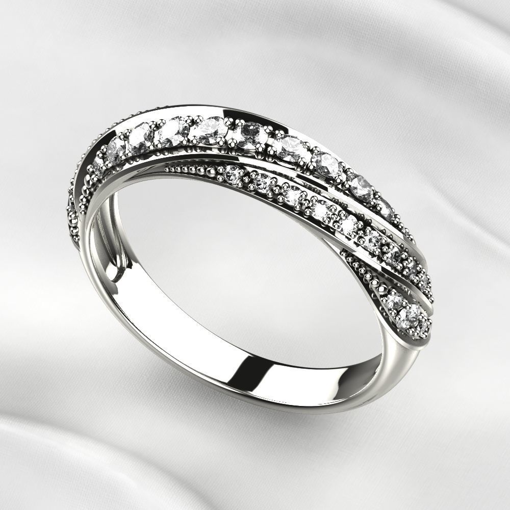 Gem Lines Gold Ring 3D print model_7