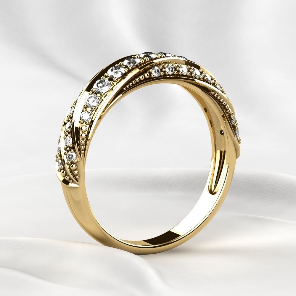 Gem Lines Gold Ring 3D print model_14