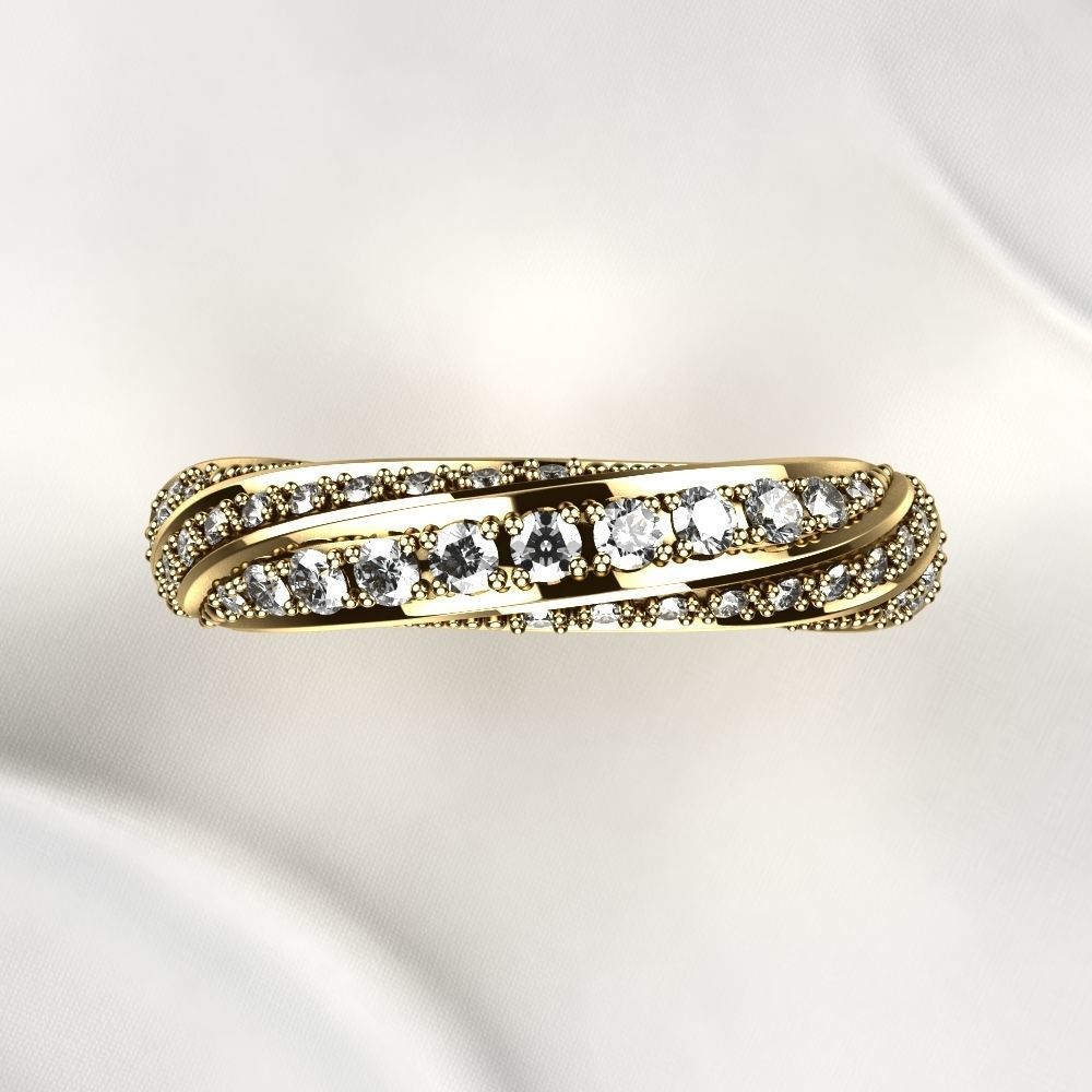 Gem Lines Gold Ring 3D print model_11