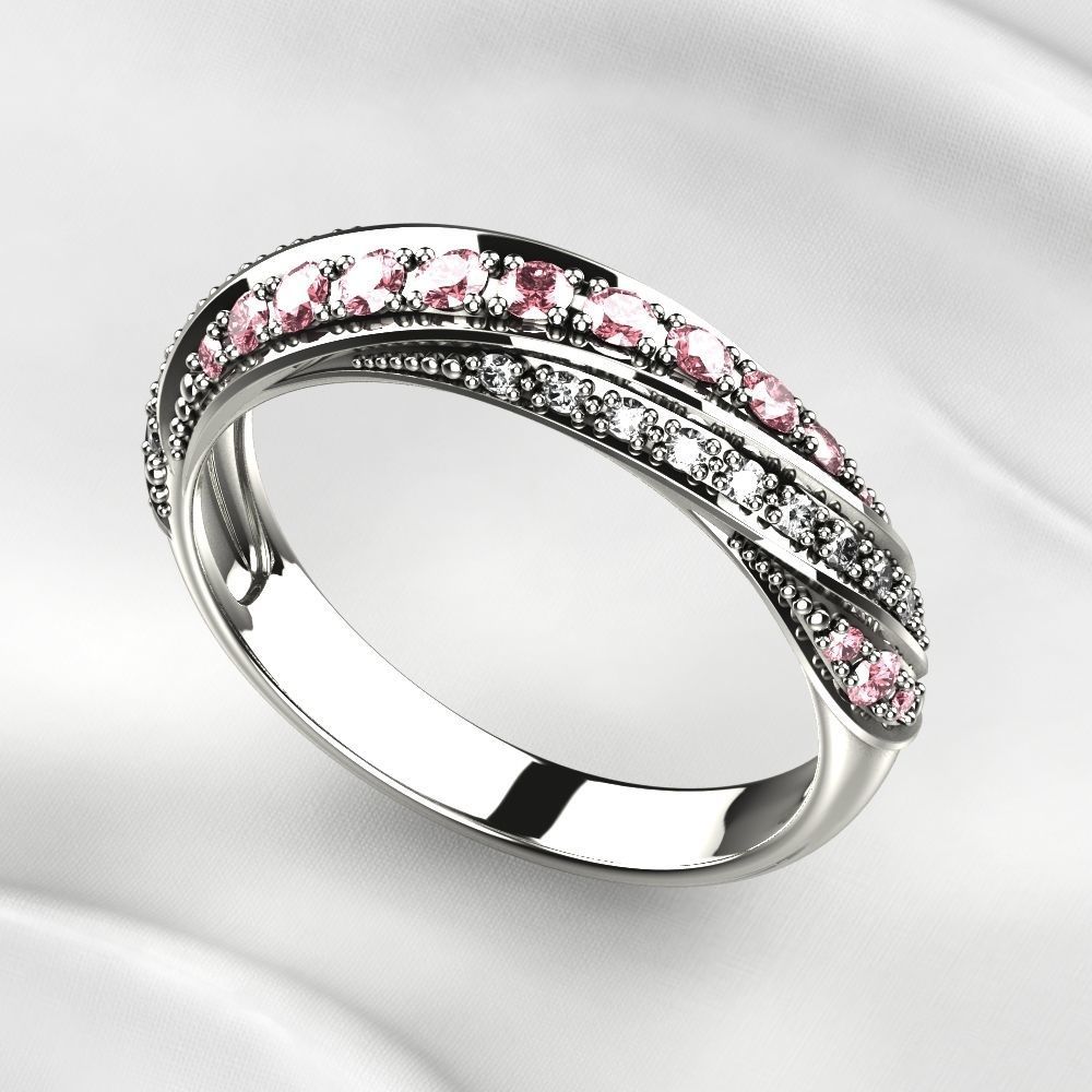 Gem Lines Gold Ring 3D print model_8