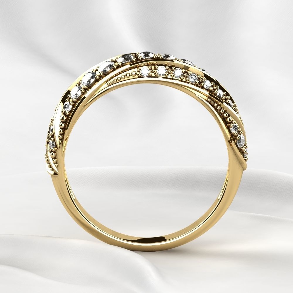 Gem Lines Gold Ring 3D print model_15