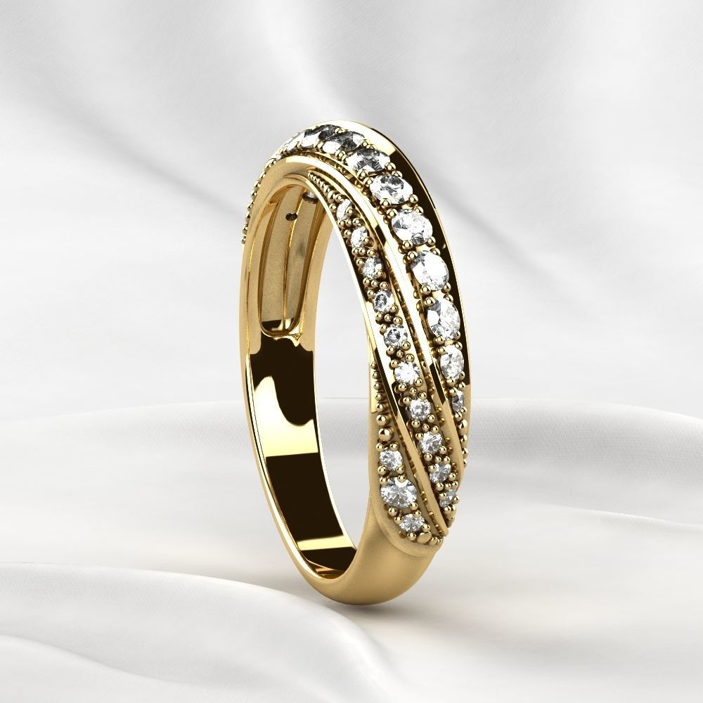 Gem Lines Gold Ring 3D print model_19