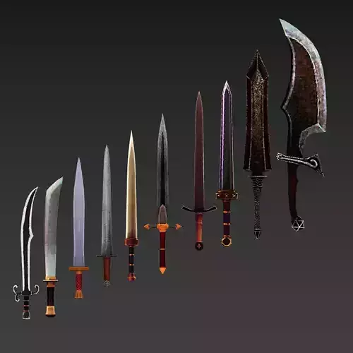 Low Poly Low Res Sword Asset Pack