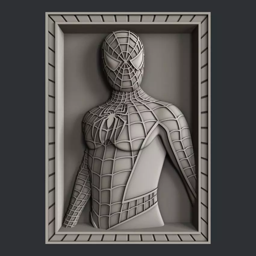 3d STL models for CNC router Spider Man 3D model_0