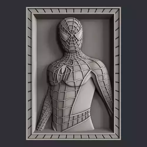 3d STL models for CNC router Spider Man