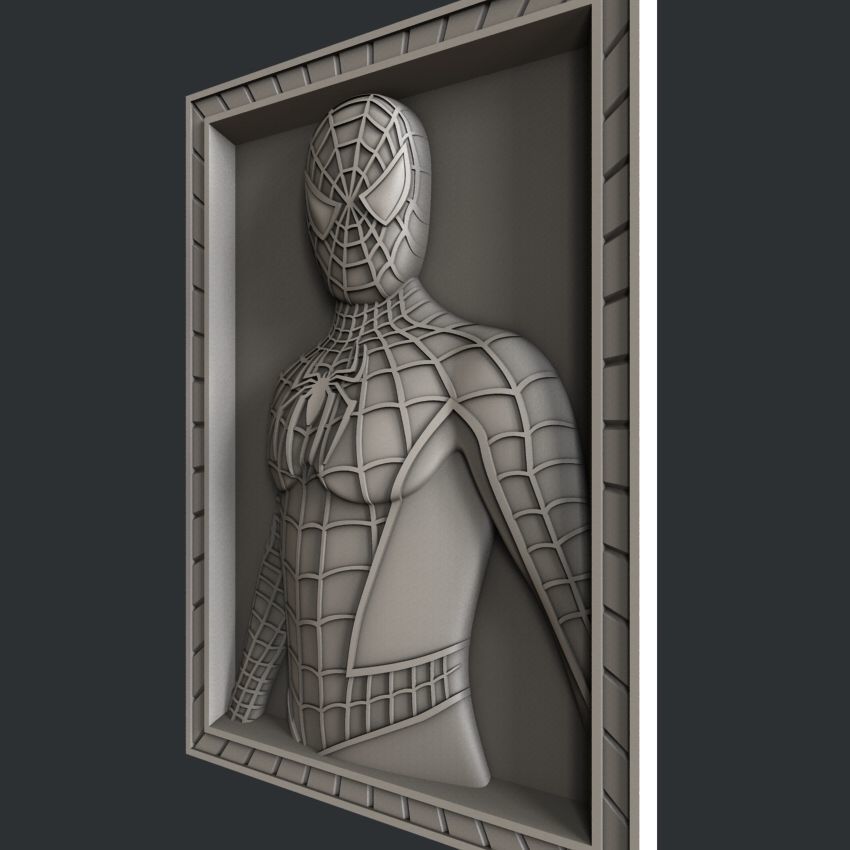 3d STL models for CNC router Spider Man 3D model_2