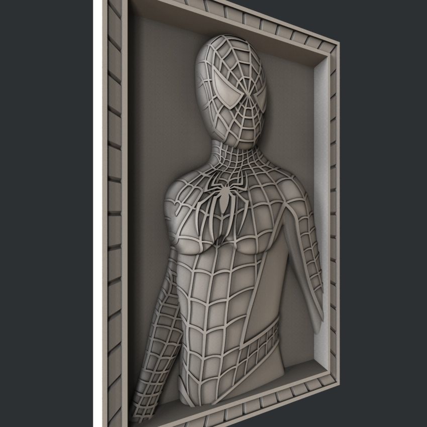 3d STL models for CNC router Spider Man 3D model_1