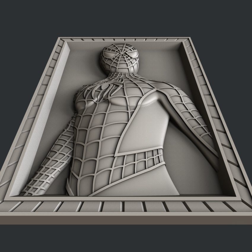 3d STL models for CNC router Spider Man 3D model_3