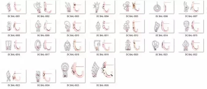 24 women Bali earrings 3dm details bulk collection  