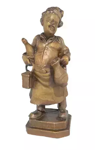 Wooden Milkyman satatue