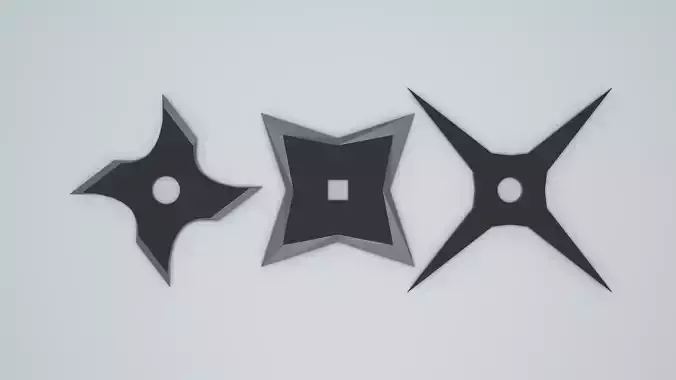 Low poly throwing star shurikens
