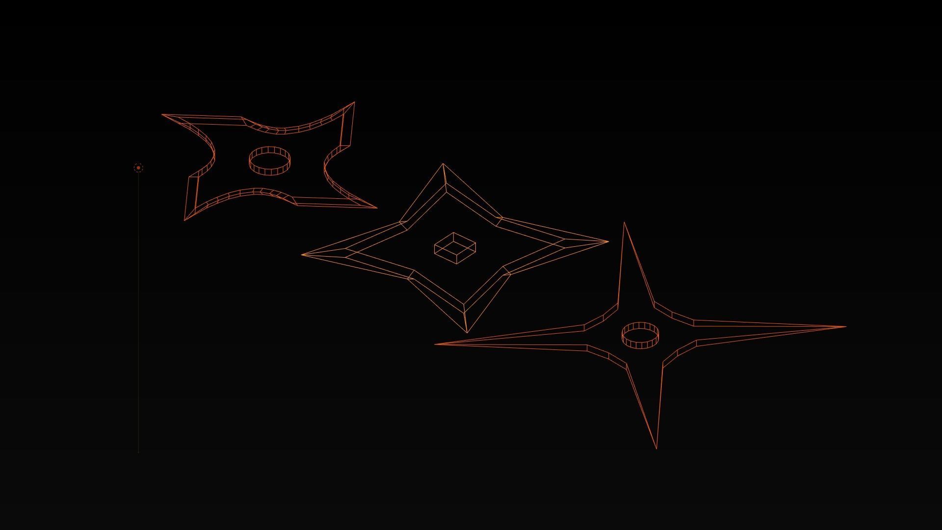 Low poly throwing star shurikens Low-poly 3D model_4