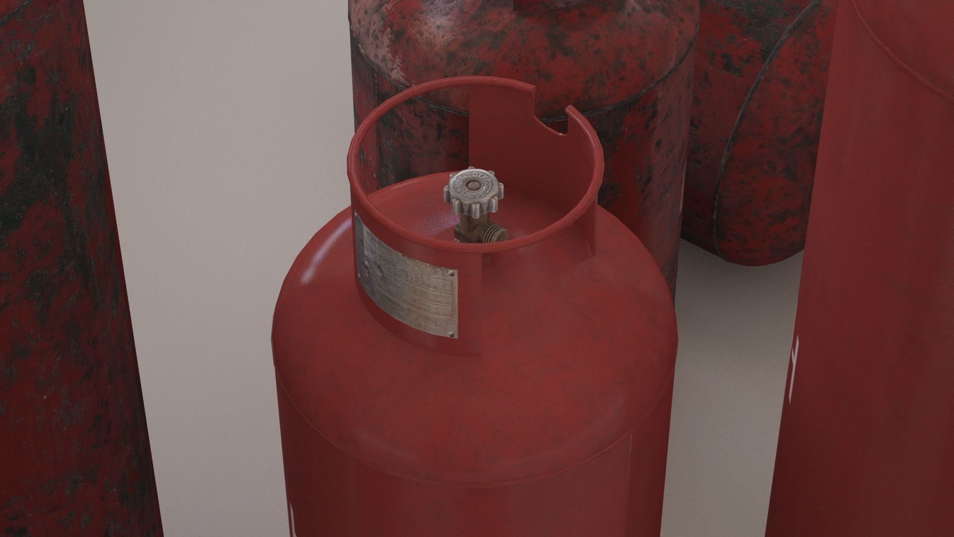 low poly model of a gas cylinder of 34 l and 27 l Free low-poly 3D model_12