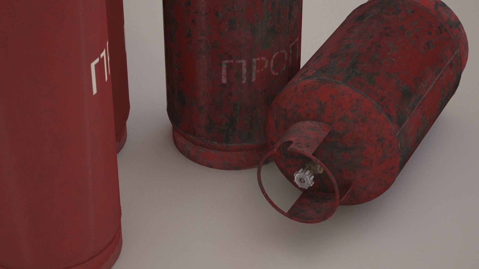 low poly model of a gas cylinder of 34 l and 27 l Free low-poly 3D model_13