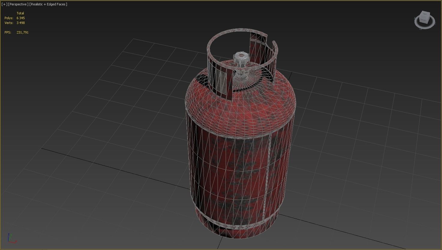 low poly model of a gas cylinder of 34 l and 27 l Free low-poly 3D model_6