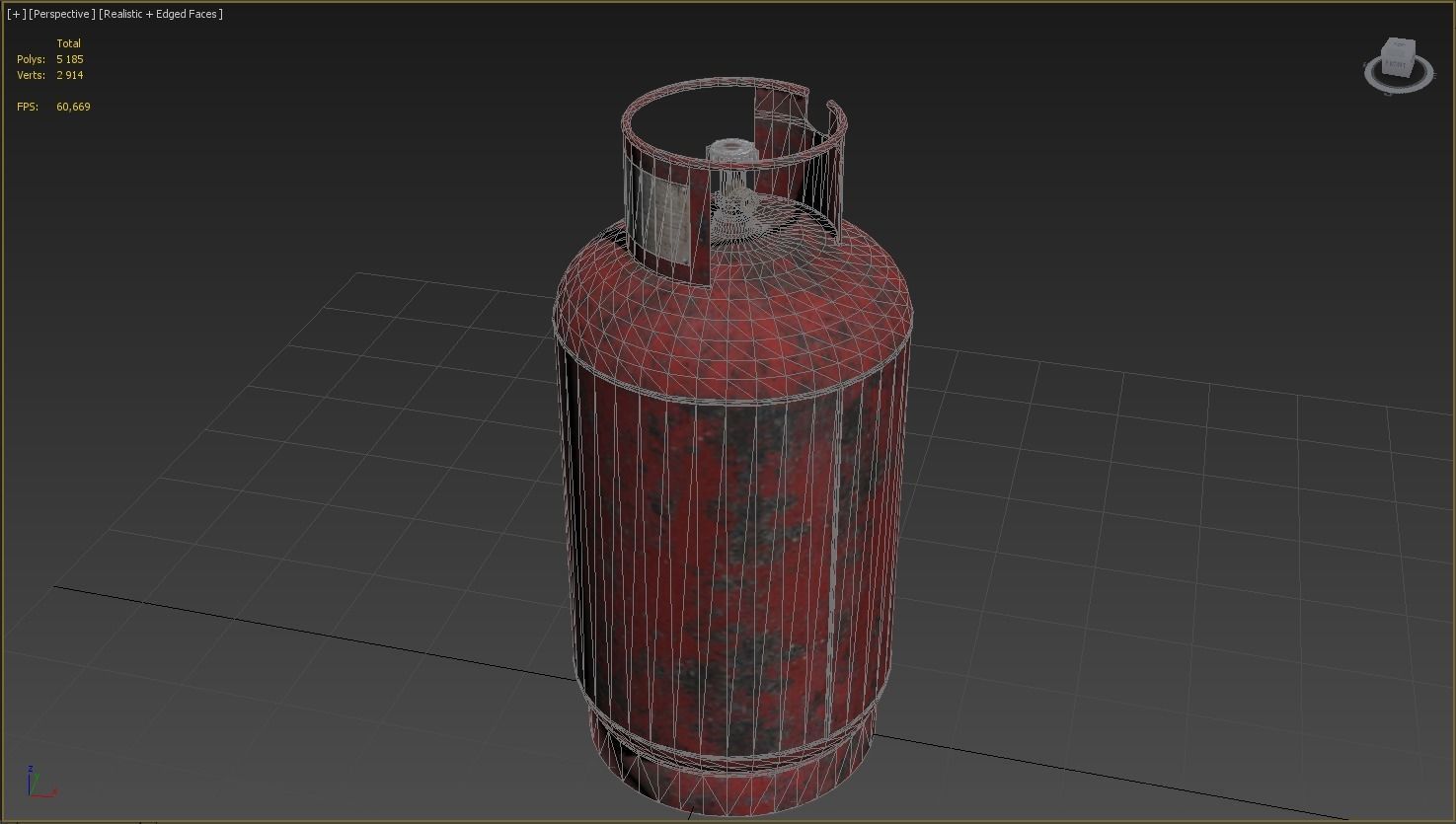 low poly model of a gas cylinder of 34 l and 27 l Free low-poly 3D model_7