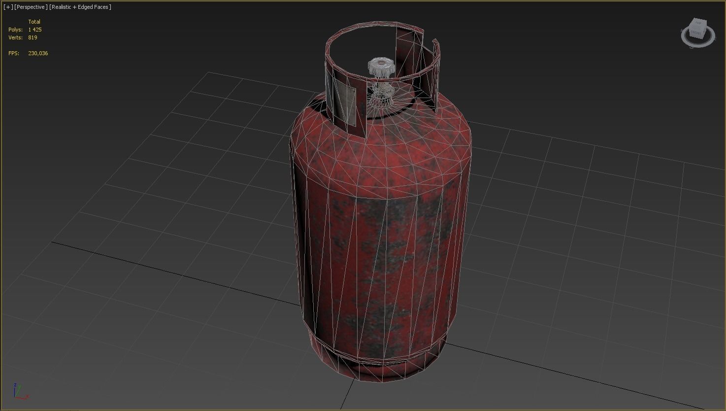 low poly model of a gas cylinder of 34 l and 27 l Free low-poly 3D model_8