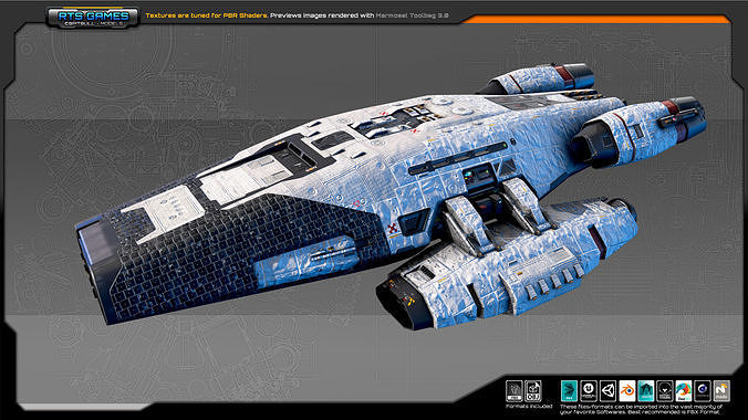 SF Colony Cruiser CF5 Low-poly 3D model