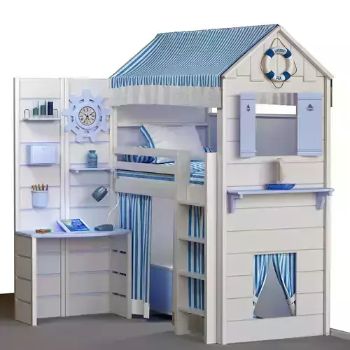 KidsRoom bunk bed with desk