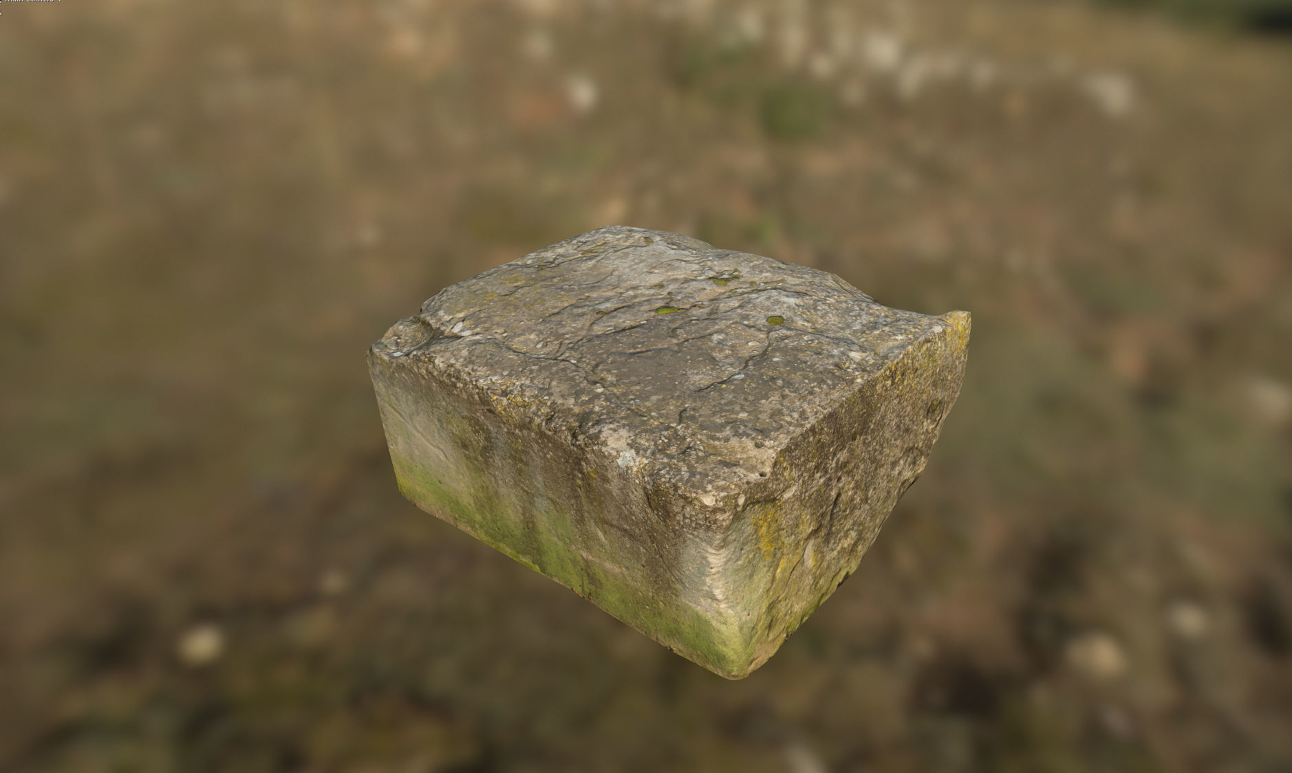 Old Concrete Block Low-poly 3D model_3
