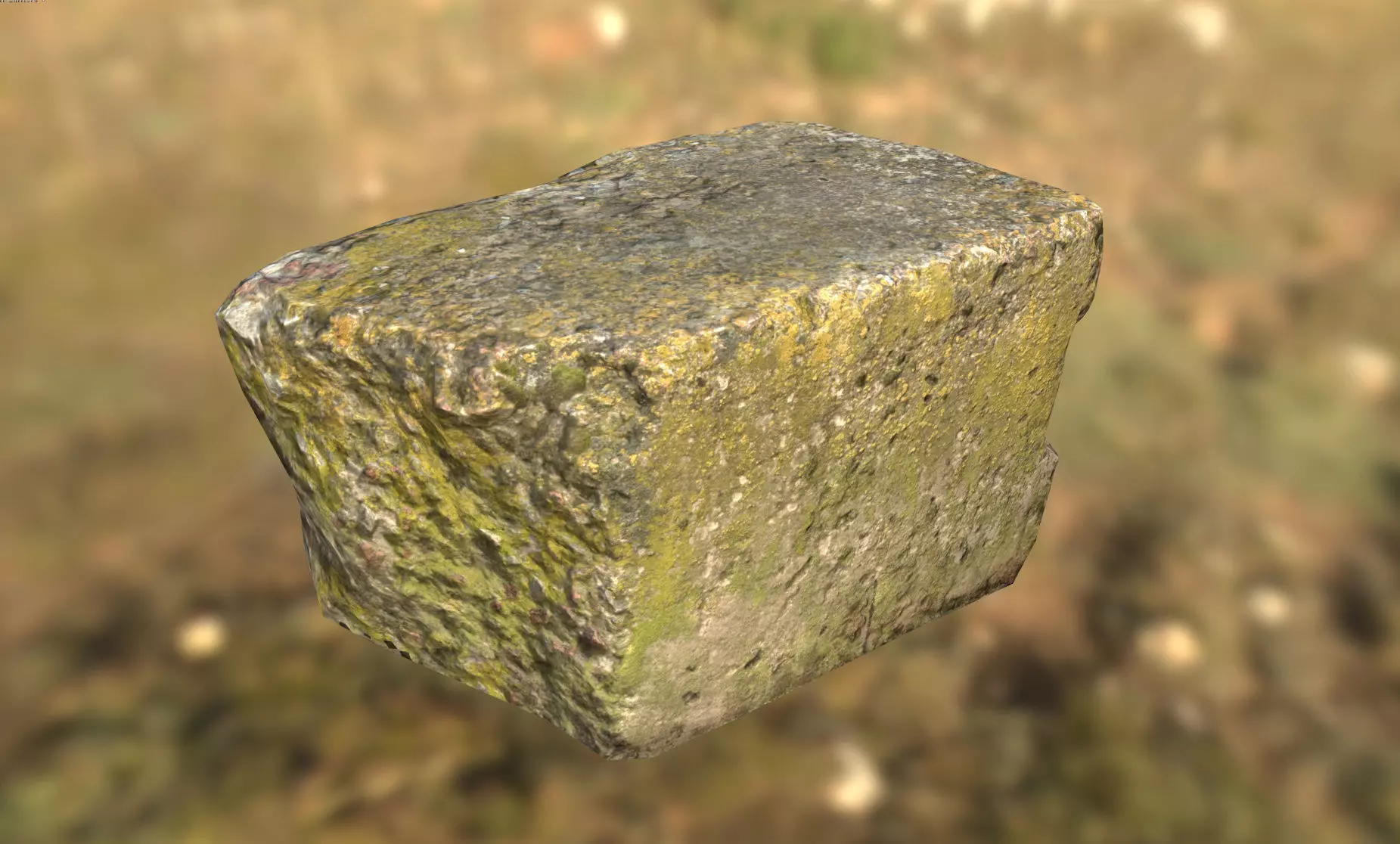 Old Concrete Block Low-poly 3D model
