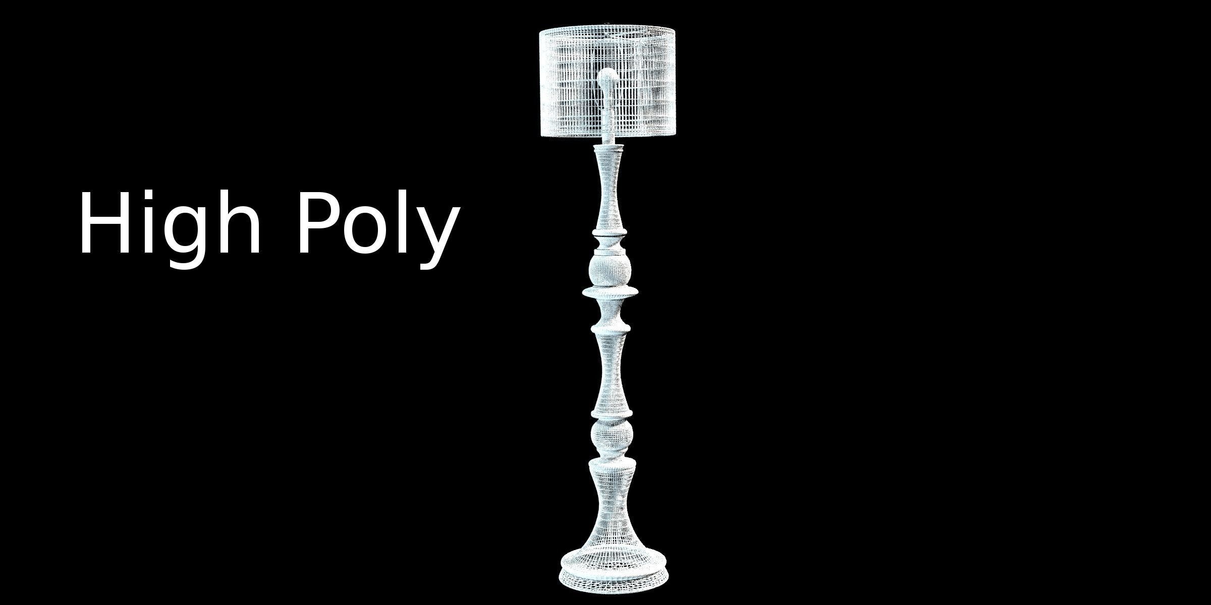 Wooden Floor Lamp 3D model_5