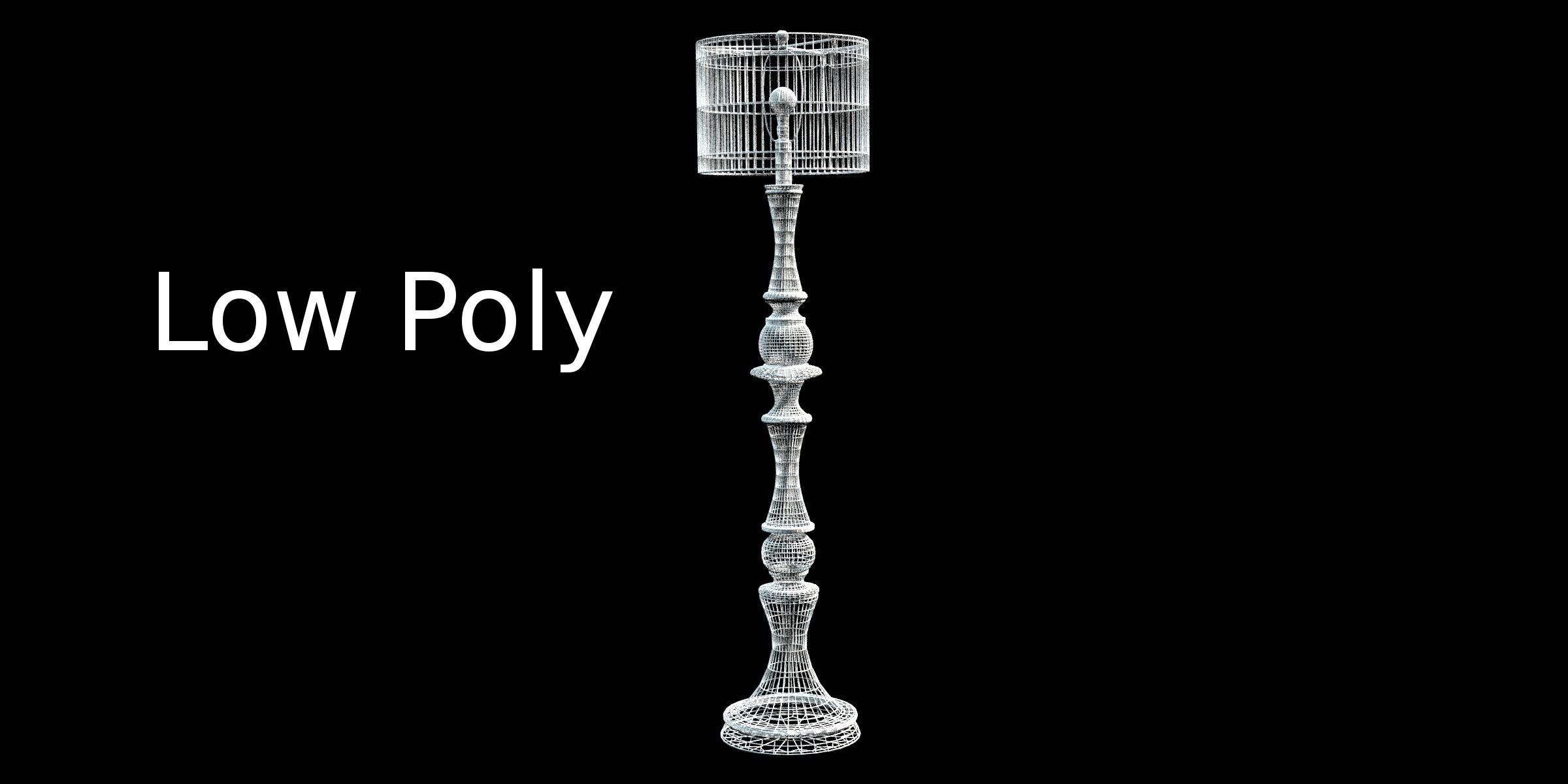 Wooden Floor Lamp 3D model_6