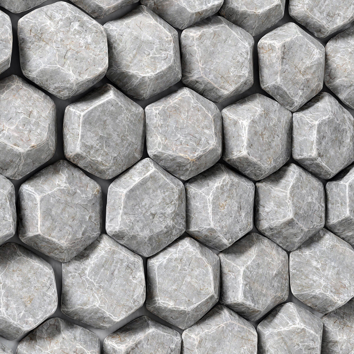 Panel stone hexagon 3D model_2