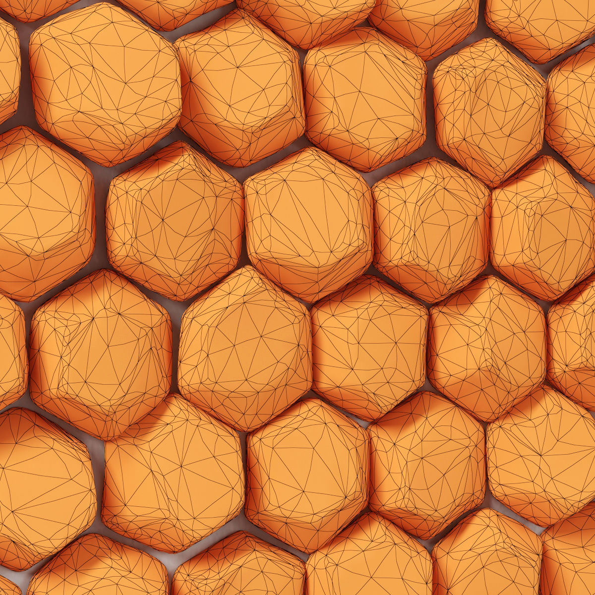 Panel stone hexagon 3D model_5