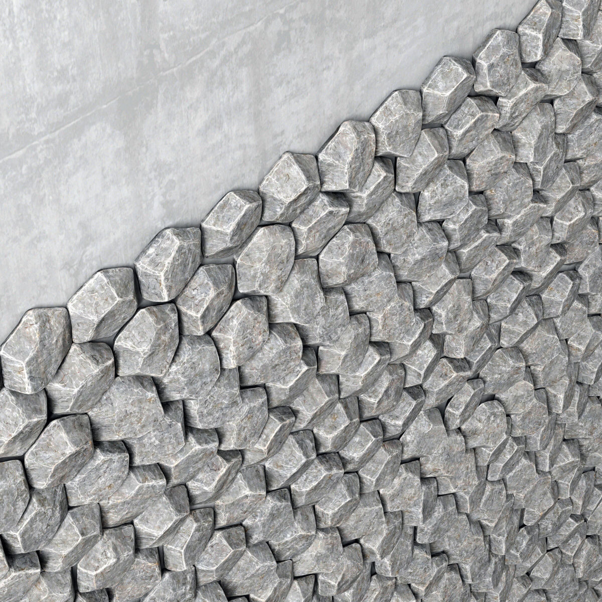 Panel stone hexagon 3D model_3