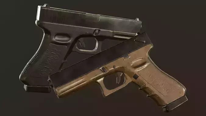 Glock 18 PBR Low-poly 3D model
