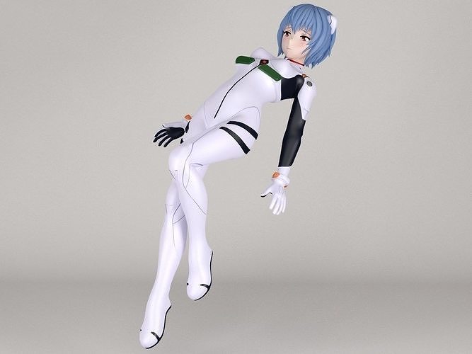 Rei Ayanami anime girl pose 02 3D model