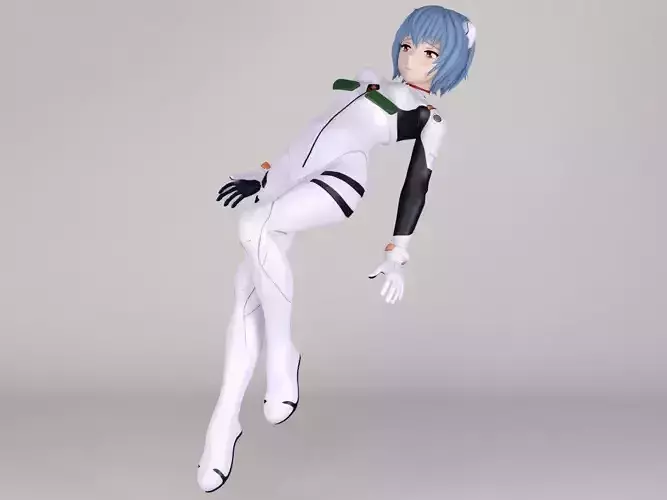 Rei Ayanami anime girl pose 02 3D model