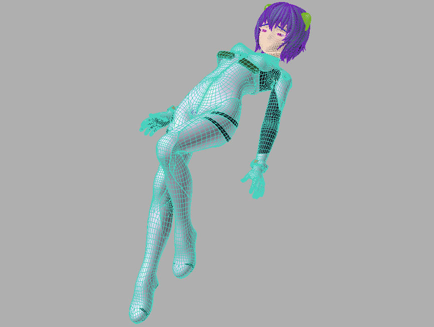 Rei Ayanami anime girl pose 02 3D model_27