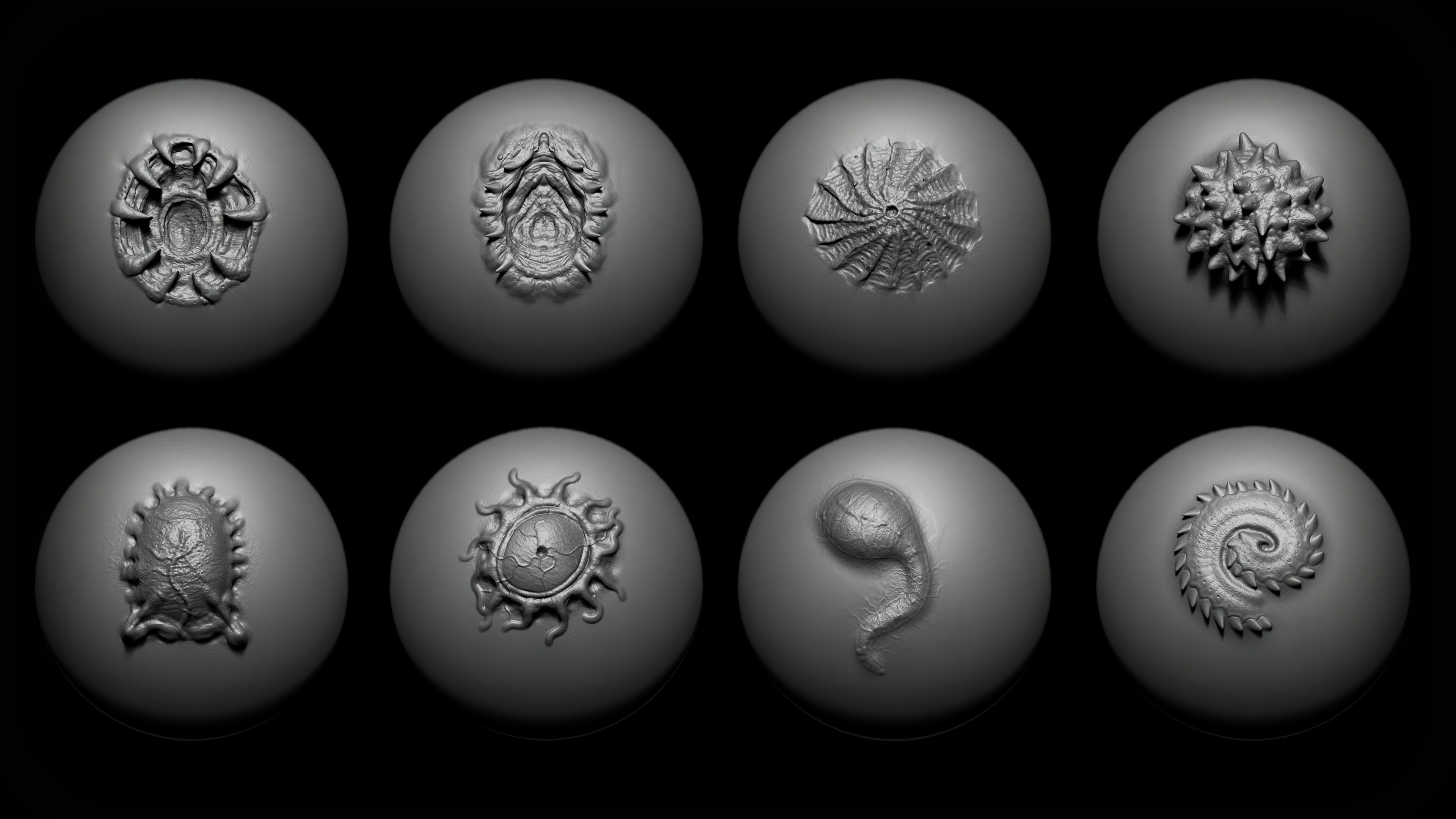 Zbrush and Blender Alien VDM Brush 3D model_5