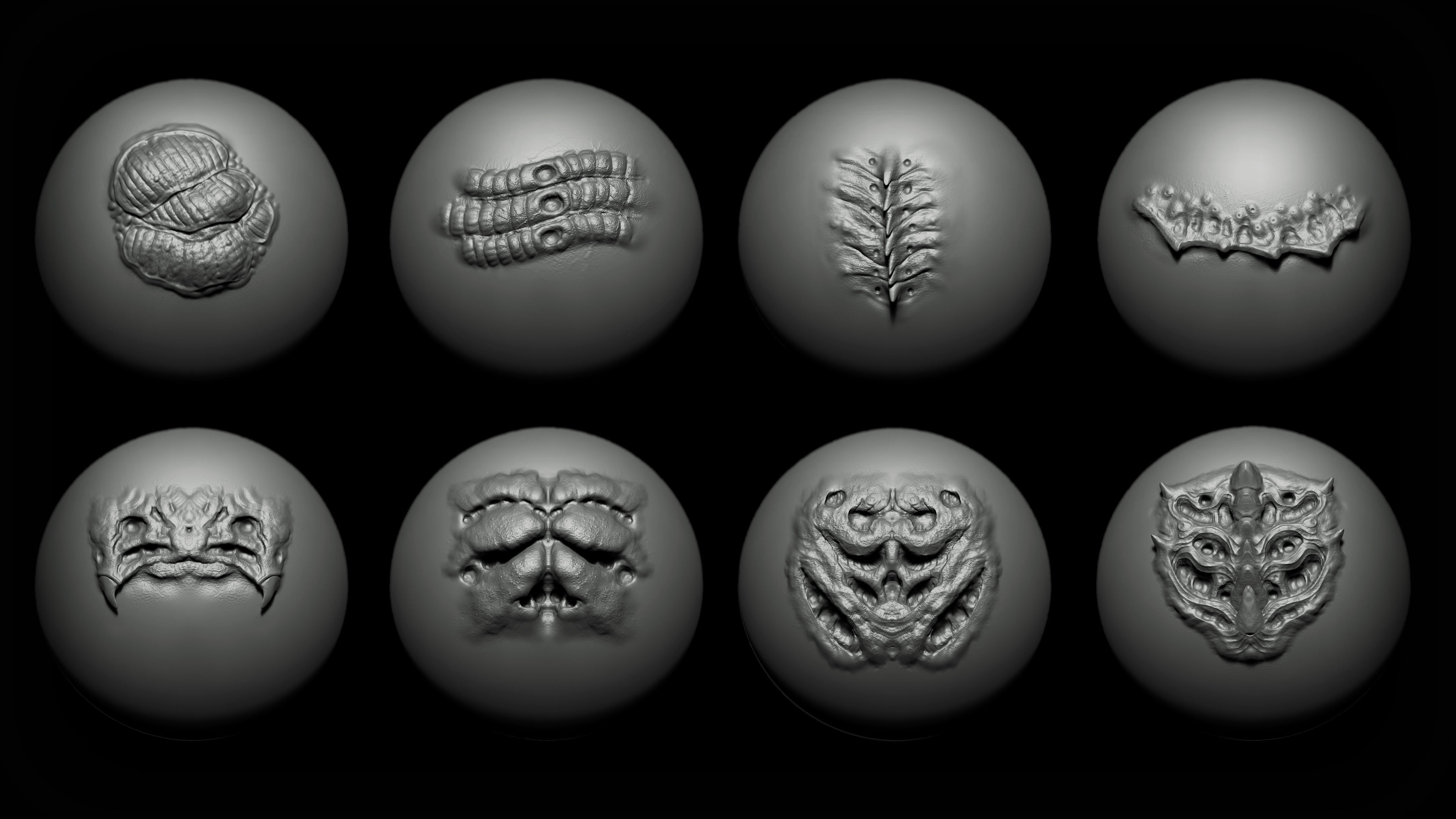 Zbrush and Blender Alien VDM Brush 3D model_4