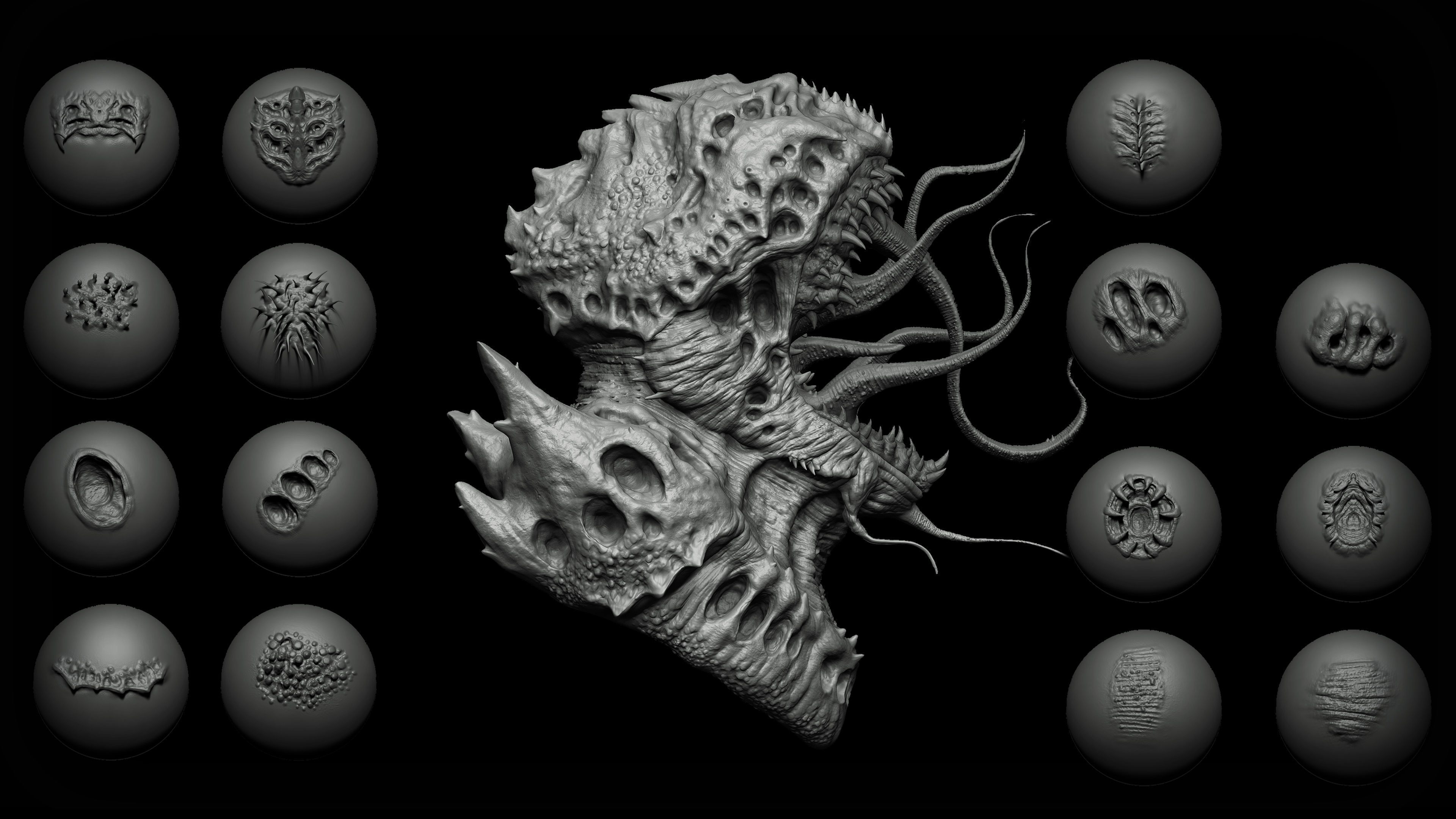 Zbrush and Blender Alien VDM Brush 3D model_1