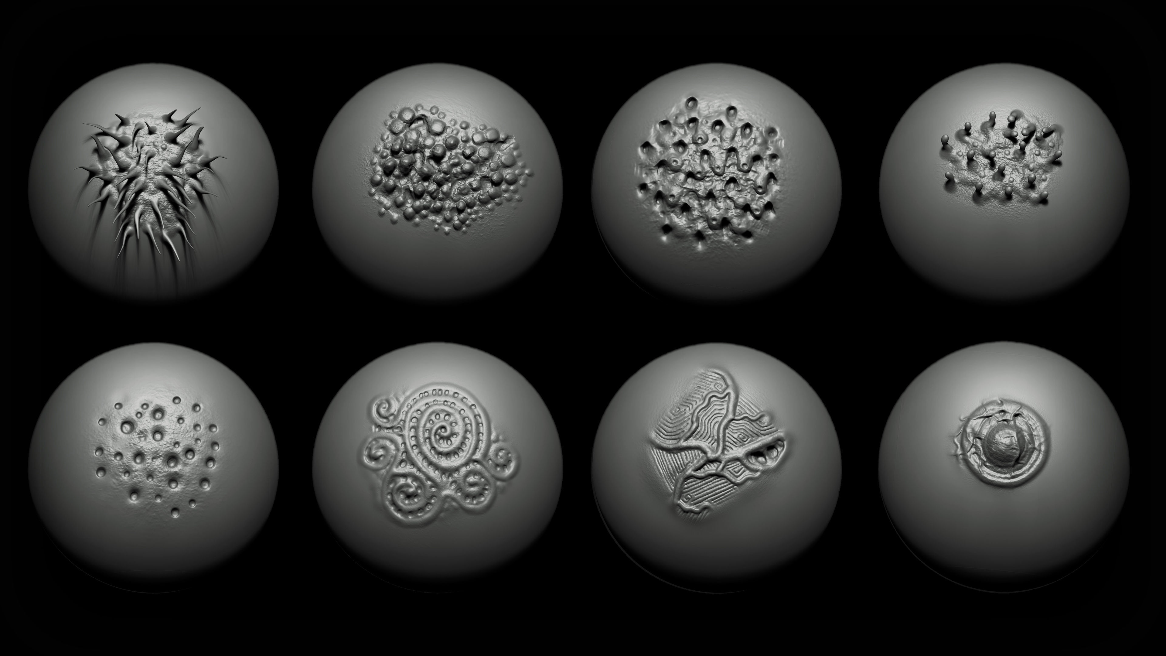 Zbrush and Blender Alien VDM Brush 3D model_6