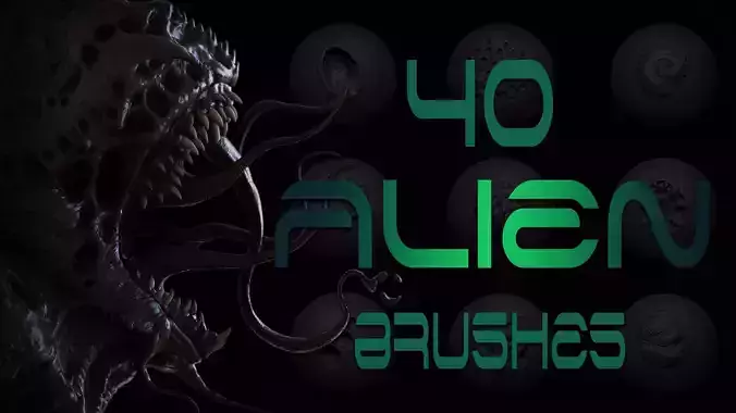 Zbrush and Blender Alien VDM Brush 3D model