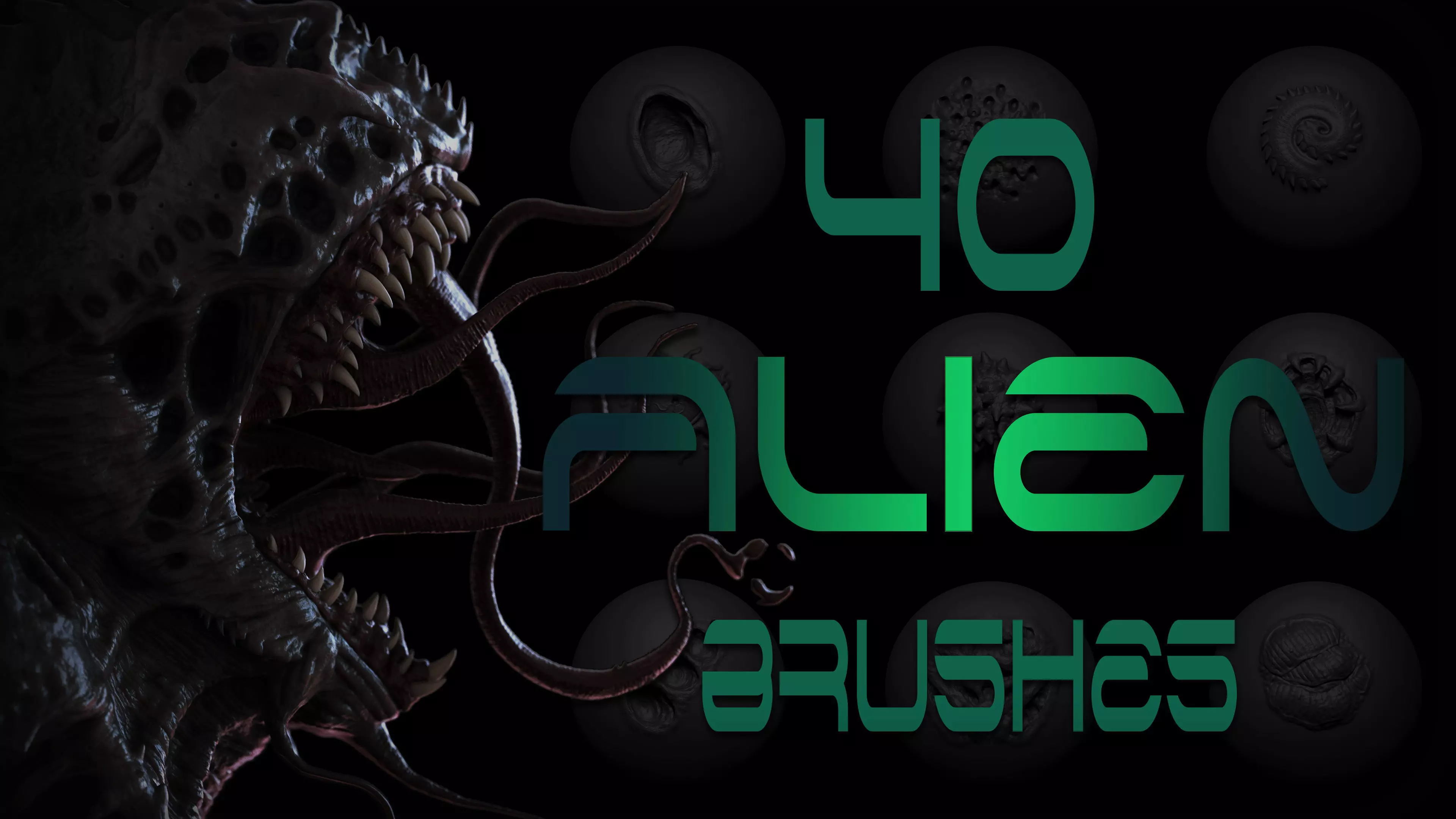 Zbrush and Blender Alien VDM Brush 3D model_0