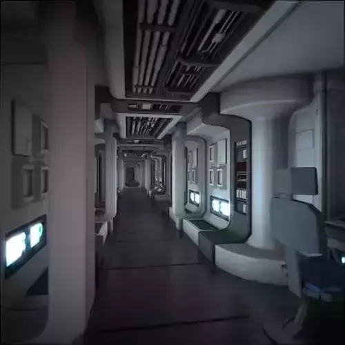 Spacecraft Corridor HD 3D model