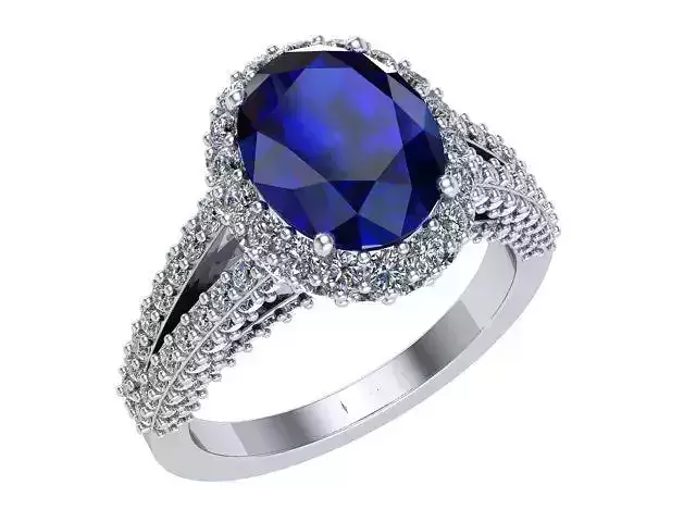 Sapphire Oval V Shank 