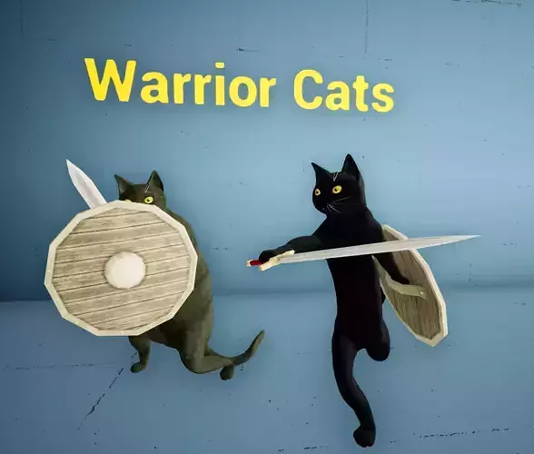 Warrior Cat Animated Character 50 Animations Sword and Shield