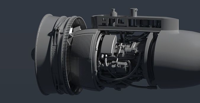 TF34-GE Jet Engine 3D print model