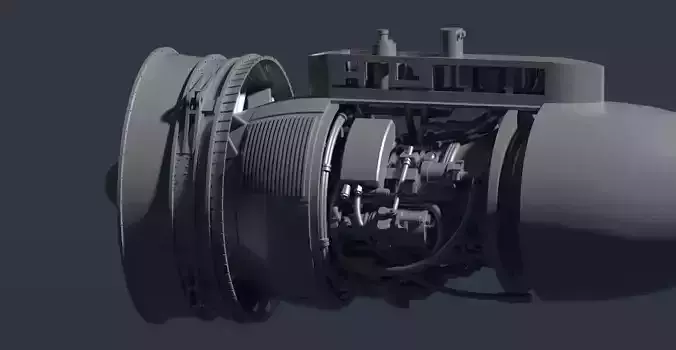 TF34-GE Jet Engine 3D print model